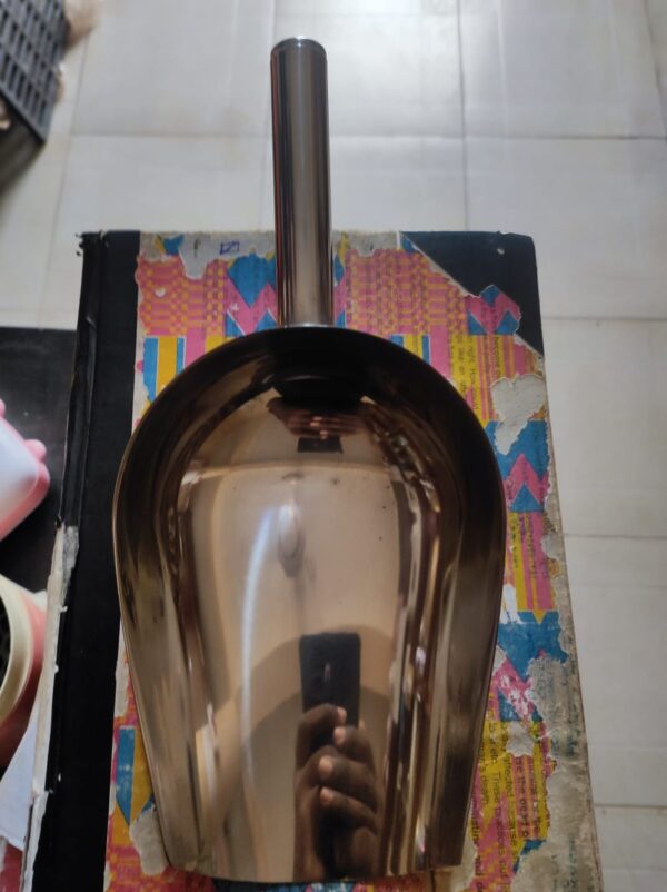 Big metal feed scoop