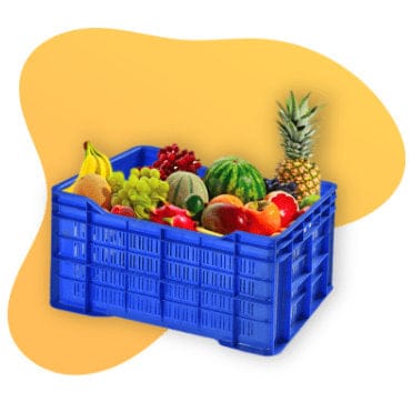 Plastic folding vegetable and fruit crate